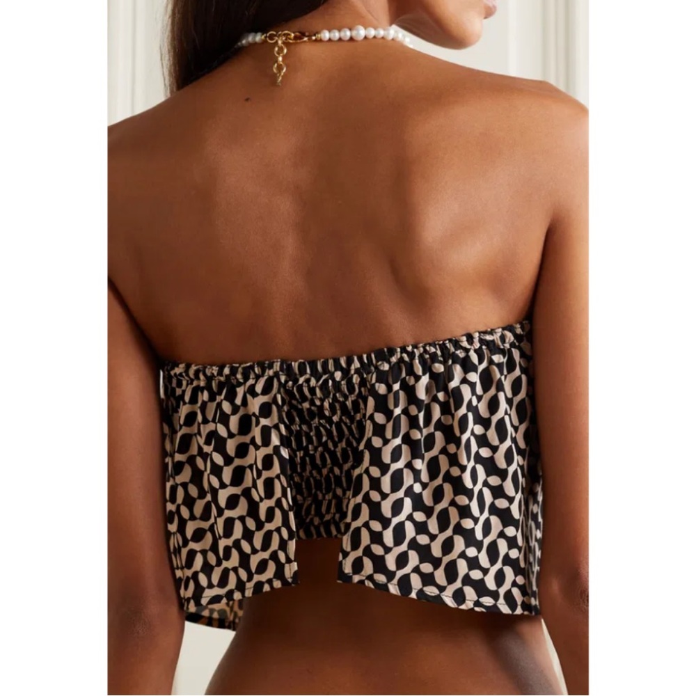 Faithfull the Brand beachy black & beige “Bettina” crop top, size small - Picture 3 of 7